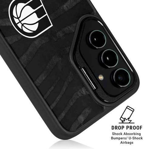 NBA Indiana Pacers Black Animal Print Galaxy S24 FE Kickstand Case